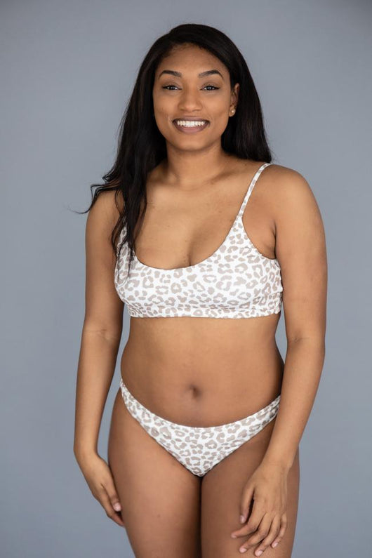 Tropic Sunbeams Leopard Print Taupe Bikini Bottoms FINAL SALE