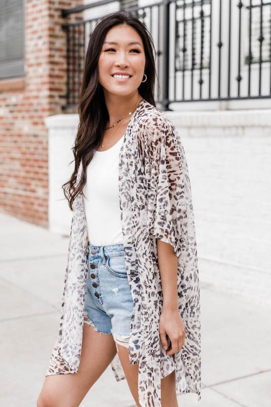 Final Countdown Leopard Mesh Kimono