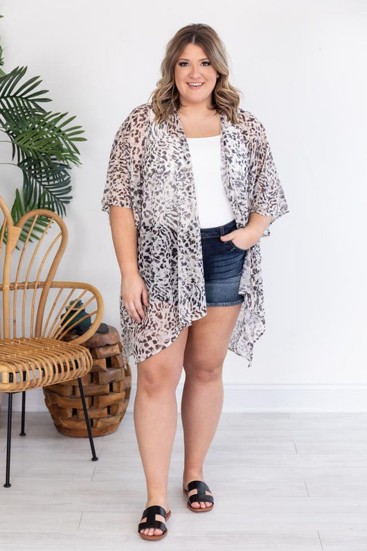 Final Countdown Leopard Mesh Kimono