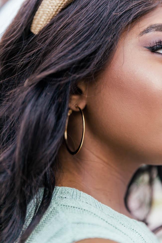 Dramatic Love Story Gold Hoop Earrings