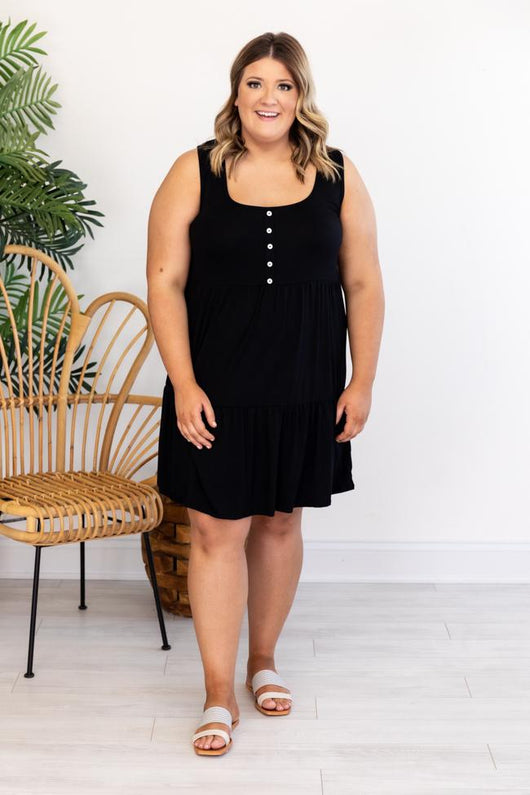 Endless Ideas Black Babydoll Knit Tank Dress