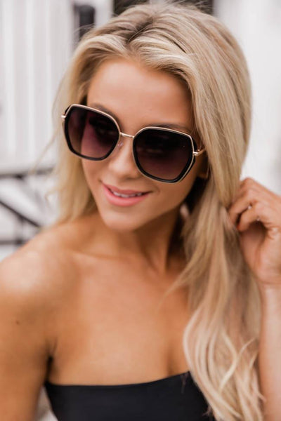 Sunrise Horizon Black/Gold Sunglasses