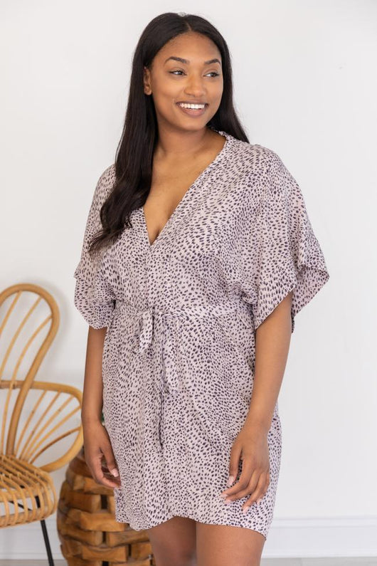 Perfect Together Pink Leopard Print Belted Shirt Dress