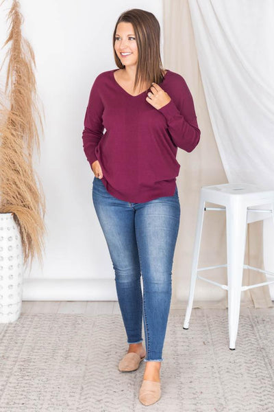 Need You By My Side Plum Sweater