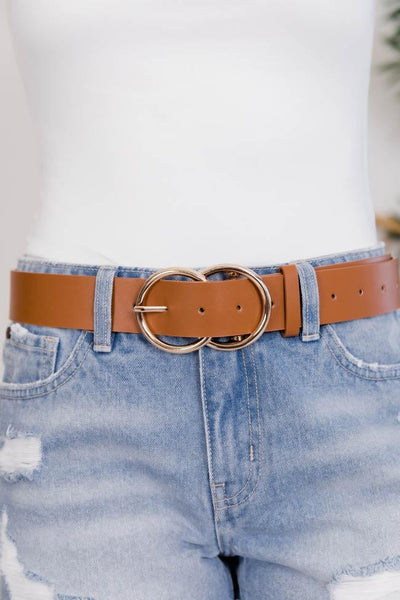 Count Your Blessings Circle Cognac Belt