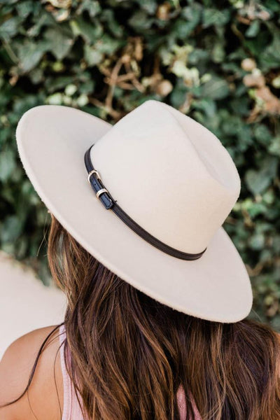 A Familiar Song Beige Wide Brim Fedora Hat