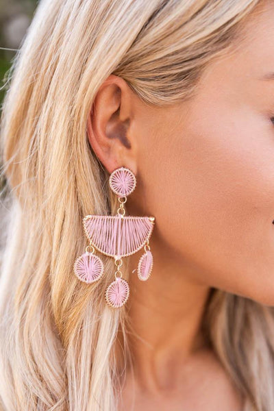 She's Fabulous Woven Blush Earrings