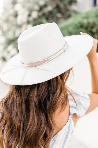 Excited For You Ivory Wide Brim Fedora Hat
