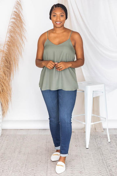 Getting Back Together Olive Cami Tank