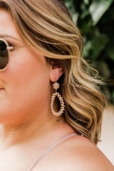 Better Together Gold Oval Beaded Earrings