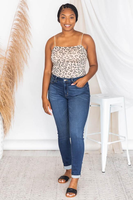 Chase You Down Tan Animal Print Bodysuit