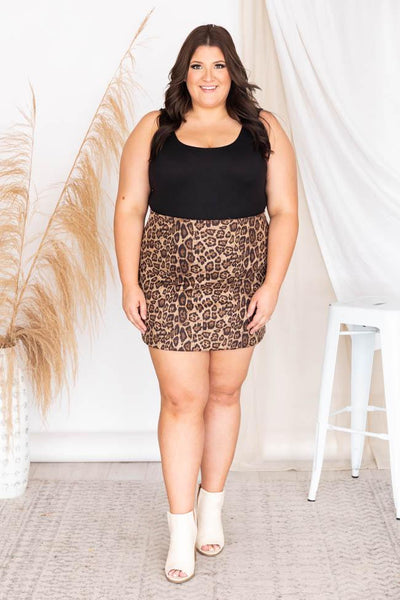 Beautiful Sound Animal Print A-Line Suede Skirt