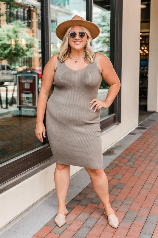 Complicated Past Olive Knit Midi Dress FINAL SALE