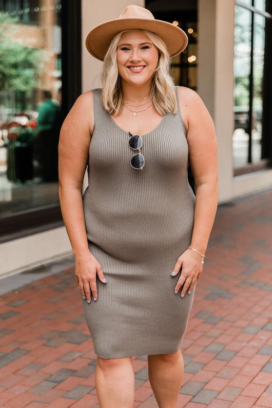 Complicated Past Olive Knit Midi Dress FINAL SALE