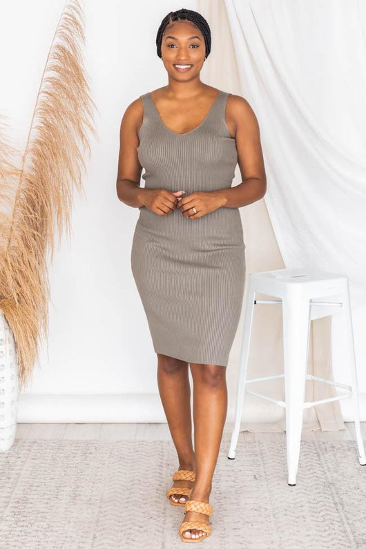 Complicated Past Olive Knit Midi Dress FINAL SALE