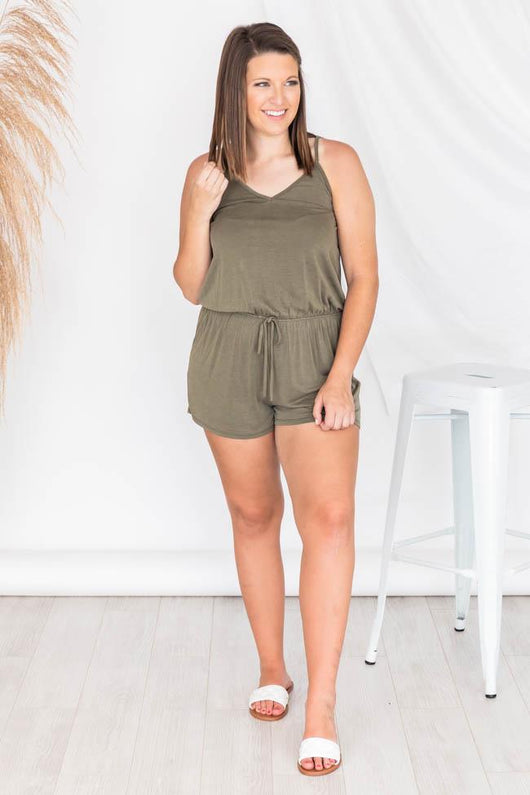 Uptown Girl Green Romper