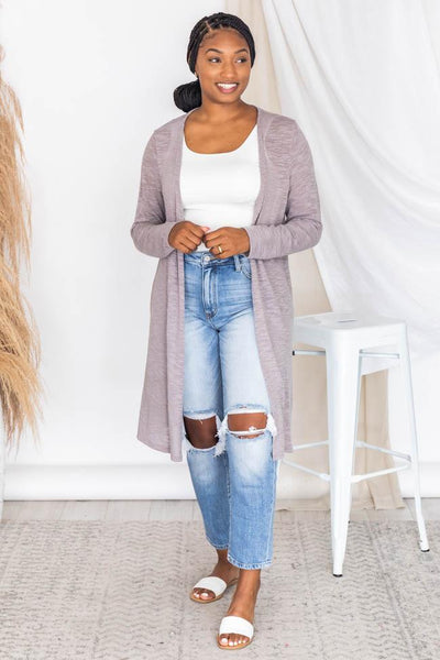 Your Every Move Mocha Lightweight Cardigan