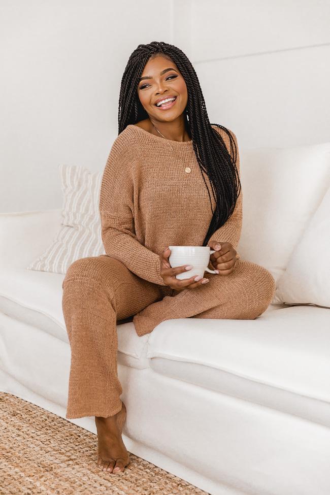 Wonder Often Tan Knit Lounge Pants