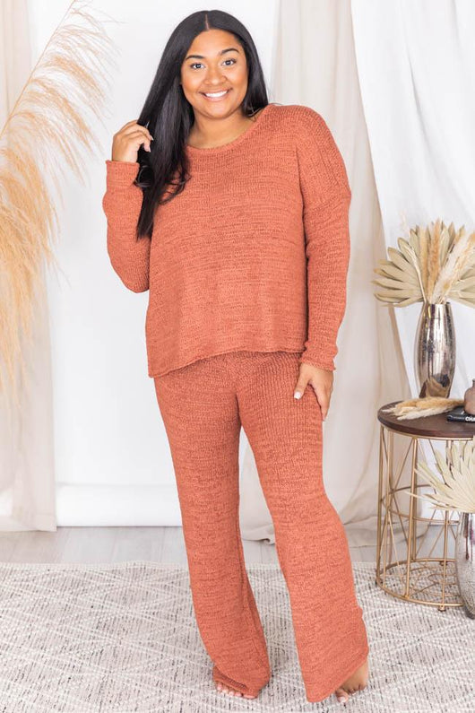 Wonder Often Terracotta Knit Lounge Pants