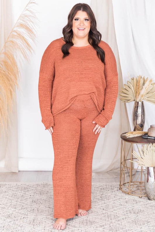 Wonder Often Terracotta Knit Lounge Pants