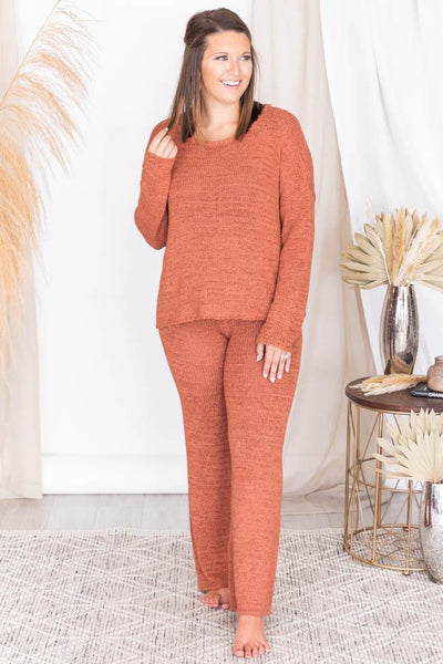 Wonder Often Terracotta Knit Lounge Pants