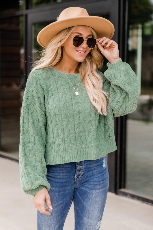 Special Reminder Sage Chenille Sweater