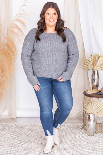 City Streetlights Charcoal Boat Neck Sweater