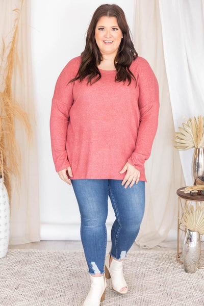 Simple Style Coral Blouse