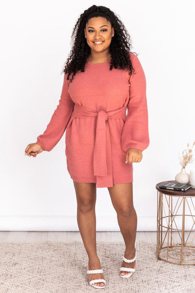 I'm Counting On You Rose Sweater Dress