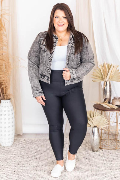 Miles Between Us Charcoal Denim Jacket