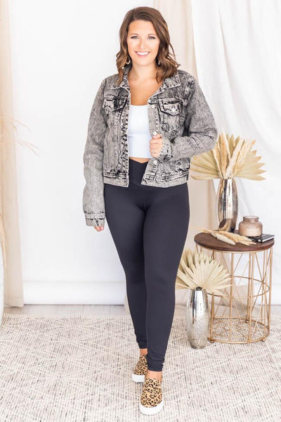 Miles Between Us Charcoal Denim Jacket
