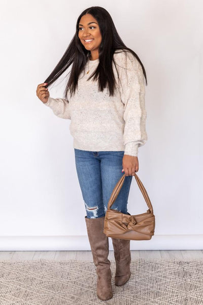 Highway Freedom Oatmeal Stripe Sweater