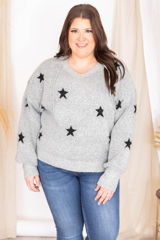 Night Time Sky Star Print Sweater Hoodie