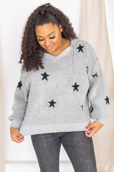 Night Time Sky Star Print Sweater Hoodie
