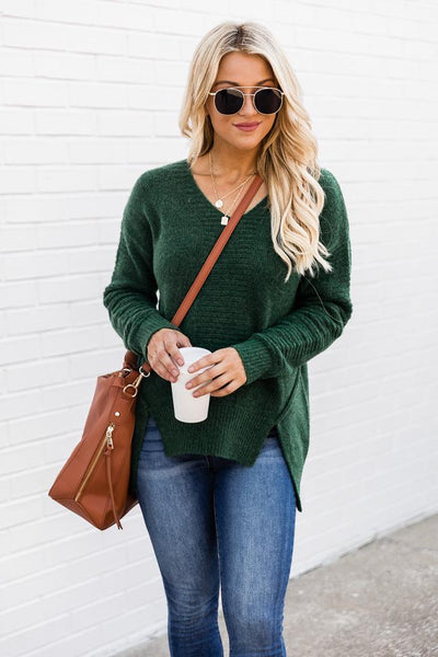 Lost In My Memories Green Sweater
