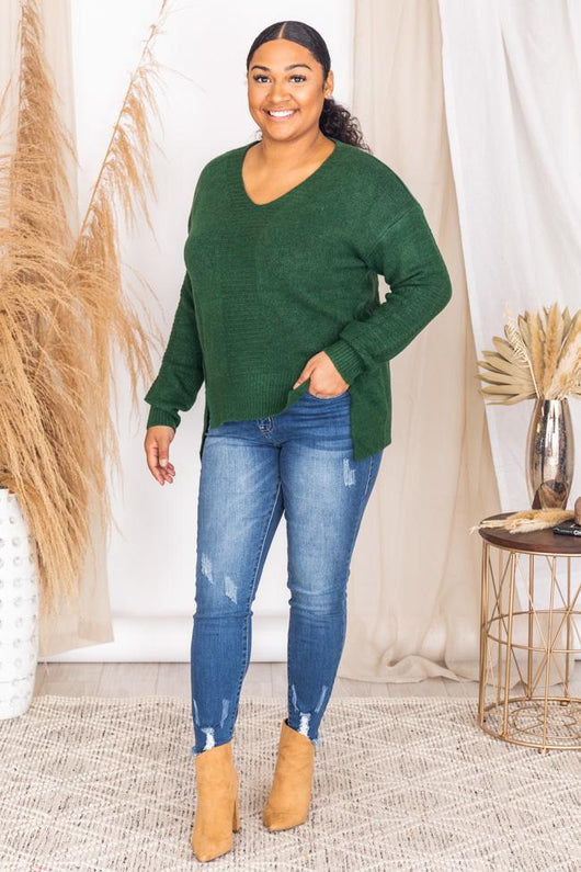 Lost In My Memories Green Sweater