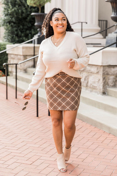 Constant Reminder Oatmeal V-Neck Sweater FINAL SALE