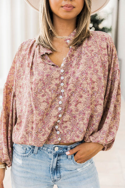 Destiny Surprise Floral Button Down Blouse FINAL SALE