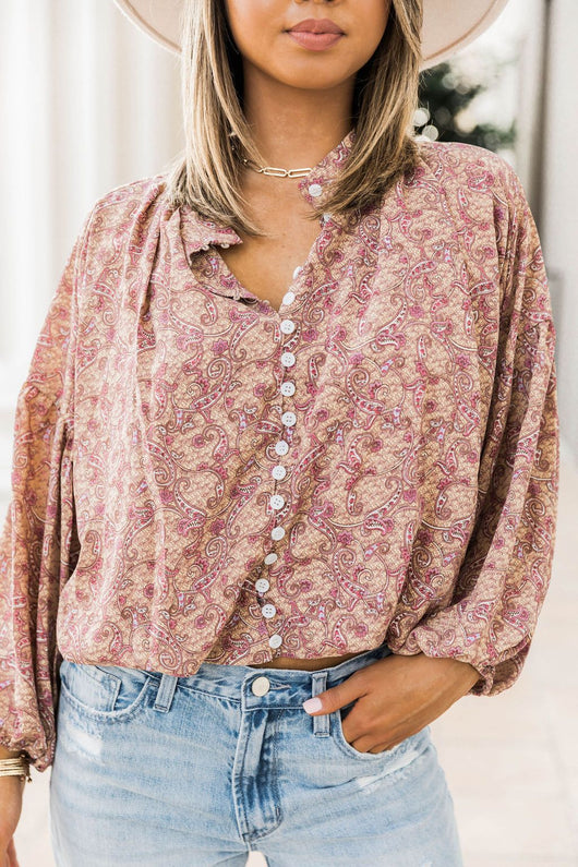 Destiny Surprise Floral Button Down Blouse FINAL SALE