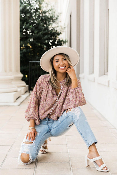 Destiny Surprise Floral Button Down Blouse FINAL SALE