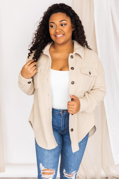 Wonderful Soul Beige Sherpa Shacket