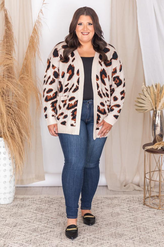 Honest With You Brown Animal Print Cardigan