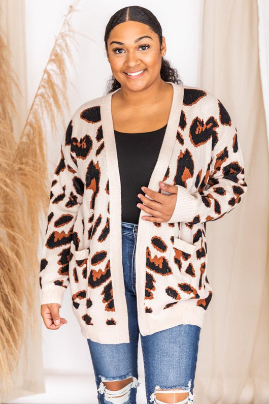 Honest With You Brown Animal Print Cardigan