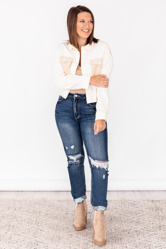 Up For Anything Ivory Cord Jacket