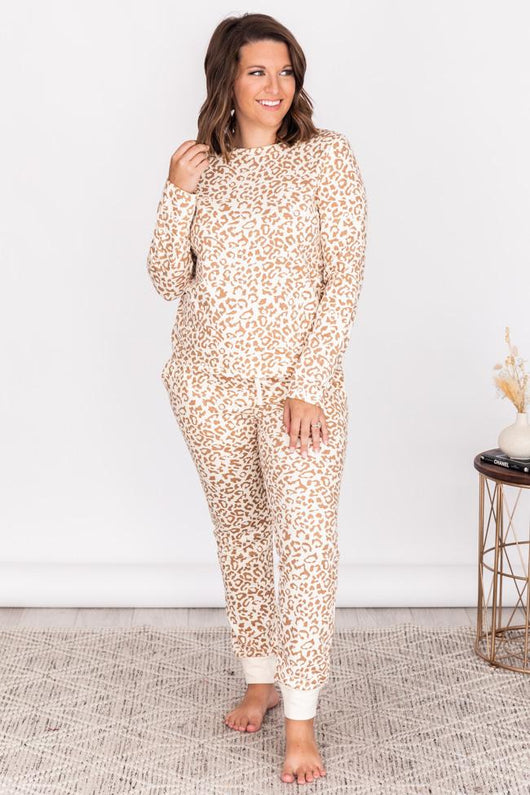 Dream Escape Tan Animal Print Lounge Pants