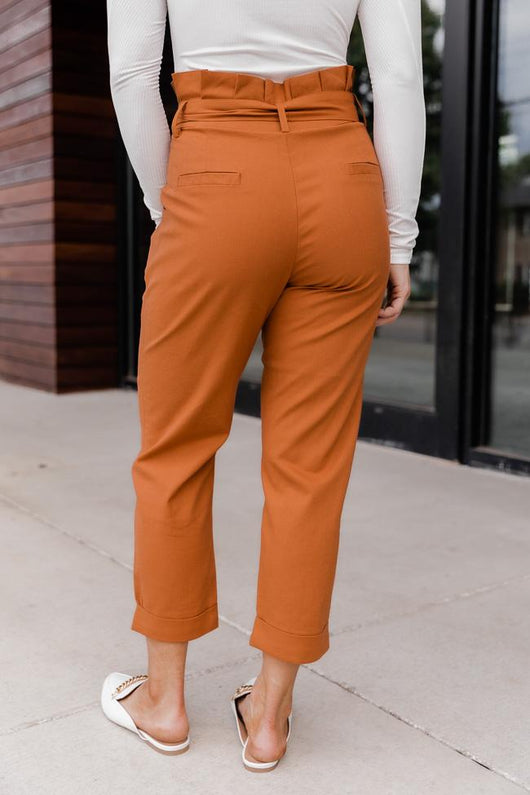 Let It Go Rust Paperbag Pants FINAL SALE