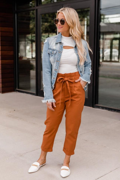 Let It Go Rust Paperbag Pants FINAL SALE
