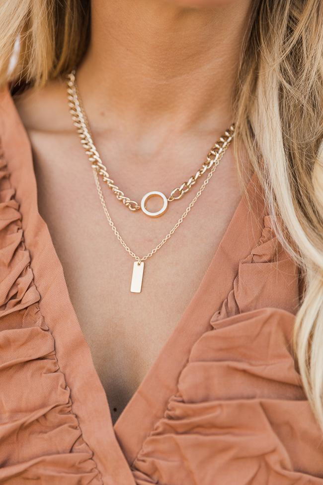 Notorious Reputation Two Piece Gold Chain Necklace