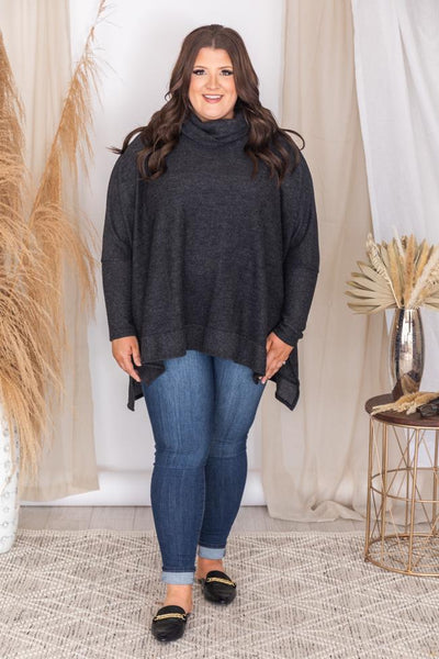 We Can Go The Distance Charcoal Dolman Sweater