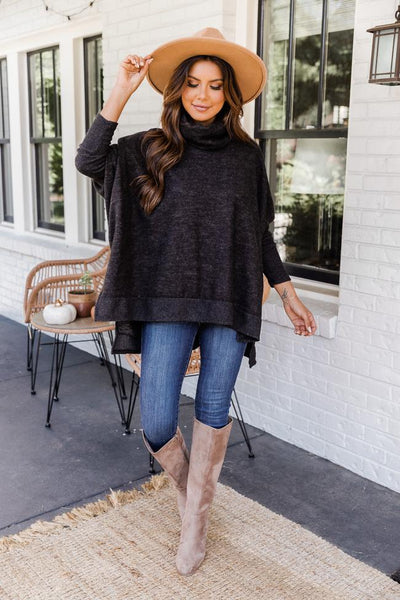 We Can Go The Distance Charcoal Dolman Sweater